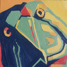 High School Project: Shoebill Oil Painting