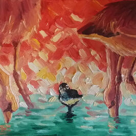 High School Project: Bird Oil Painting